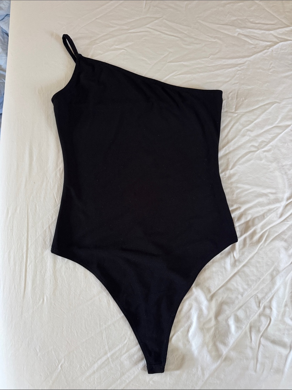Leith Black One-Shoulder Girls Bodysuit
